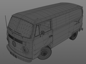 volkswagen t2 cargo van 1974 3D 모델