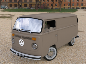volkswagen t2 cargo van 1974 3D 모델
