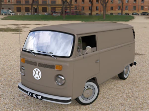 volkswagen t2 cargo van 1974 3D Model