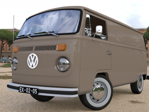volkswagen t2 cargo van 1974 3D 모델