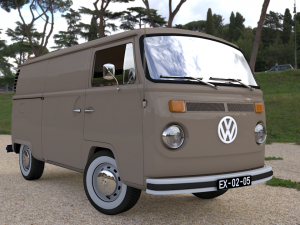 volkswagen t2 cargo van 1974 3D 모델
