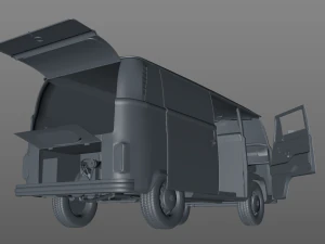 volkswagen t2 cargo van 1974 3D Model