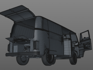 volkswagen t2 cargo van 1974 3D 모델