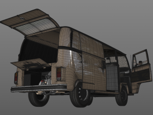 volkswagen t2 cargo van 1974 3D 모델