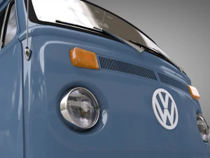 volkswagen t2 pick-up double cab 1974 3D Model