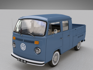volkswagen t2 pick-up double cab 1974 Model 3D