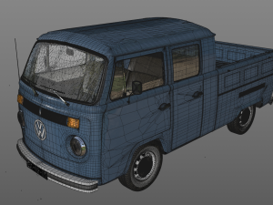 volkswagen t2 pick-up double cab 1974 Model 3D