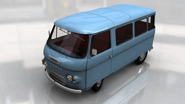 commer 2500 bus 1968 3D Model .c4d .max .obj .3ds .fbx .stl .blend