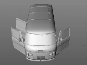 commer 2500 bus 1968 3D Model