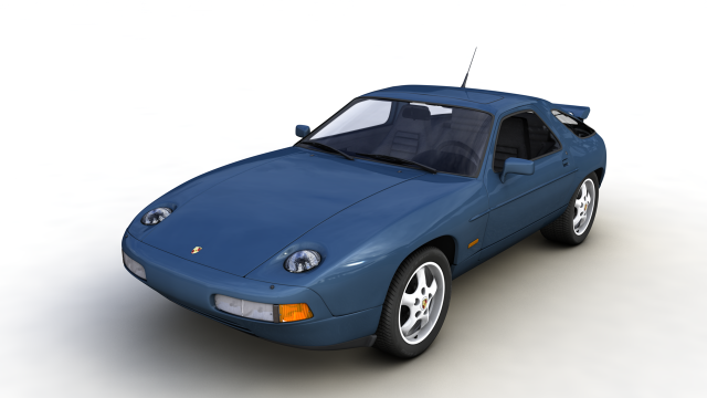 porsche 928 gts 1992 3D Model .c4d .max .obj .3ds .fbx .stl .blend 