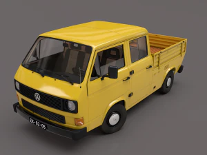 폭스바겐 트랜스포터 T3 픽업 더블 택시 1980 3D 모델