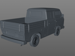 volkswagen transporter t3 pickup doble cab 1980 3D Модель
