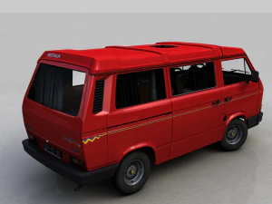 volkswagen camping westfalia calif&oacute;rnia lt 1987 Modelo 3D