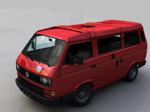 폭스바겐 캠핑 웨스트팔리아 캘리포니아 lt 1987 3D 모델