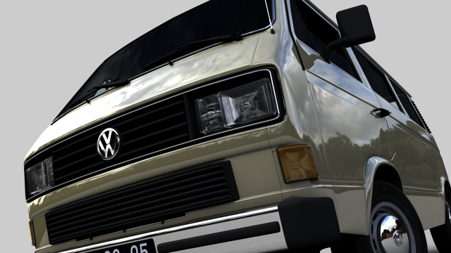volkswagen transporter t25 caravelle bus 1987 3D Модель .c4d .max .obj .3ds .fbx .stl .blend 