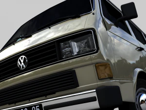 폭스바겐 트랜스포터 T25 카라벨 버스 1987 3D 모델
