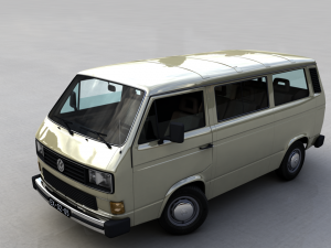 volkswagen transporter t25 caravelle bus 1987 3D Модель