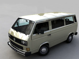 volkswagen transporter t25 caravelle &ocirc;nibus 1987 Modelo 3D