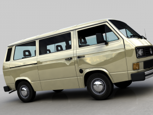 volkswagen transporter t25 caravelle bus 1987 3D Модель
