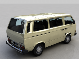volkswagen transporter t25 caravelle bus 1987 3D Модель
