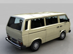 volkswagen transporter t25 caravelle &ocirc;nibus 1987 Modelo 3D