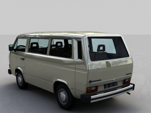 volkswagen transporter t25 caravelle bus 1987 3D Модель