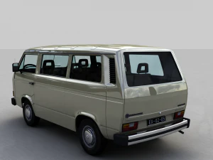 volkswagen transporter t25 caravelle &ocirc;nibus 1987 Modelo 3D