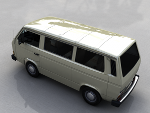 volkswagen transporter t25 caravelle bus 1987 3D Модель