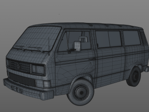 volkswagen transporter t25 caravelle bus 1987 3D Модель
