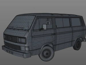 volkswagen transporter t25 caravelle &ocirc;nibus 1987 Modelo 3D