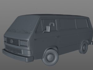 volkswagen transporter t25 caravelle bus 1987 3D Модель