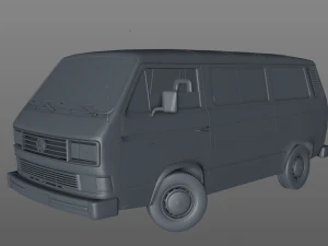 volkswagen transporter t25 caravelle &ocirc;nibus 1987 Modelo 3D