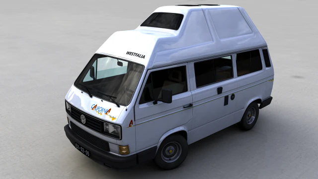 volkswagen camping westfalia calif&oacute;rnia 1987 Modelo 3D .c4d .max .obj .3ds .fbx .stl .blend 