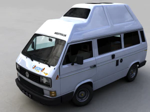 폭스바겐 캠핑 웨스트팔리아 캘리포니아 1987 3D 모델