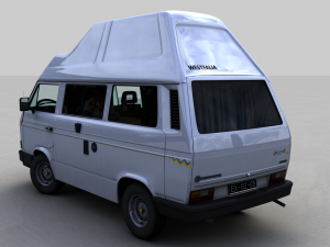 volkswagen camping westfalia california 1987 Model 3D