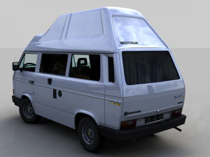 volkswagen camping westfalia calif&oacute;rnia 1987 Modelo 3D