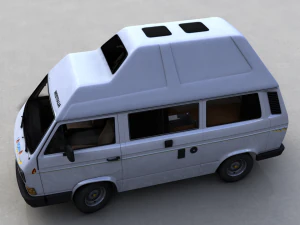 volkswagen camping westfalia calif&oacute;rnia 1987 Modelo 3D