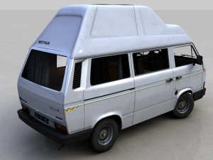 volkswagen camping westfalia calif&oacute;rnia 1987 Modelo 3D
