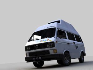 volkswagen camping westfalia california 1987 Model 3D