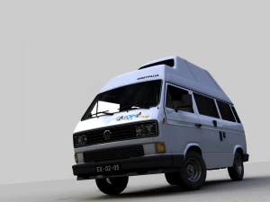 volkswagen camping westfalia calif&oacute;rnia 1987 Modelo 3D