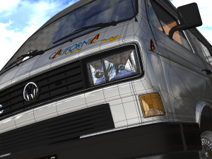 volkswagen camping westfalia california 1987 Model 3D