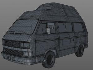 volkswagen camping westfalia california 1987 Model 3D