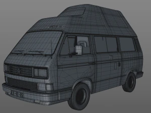 volkswagen camping westfalia calif&oacute;rnia 1987 Modelo 3D