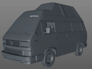 volkswagen camping westfalia calif&oacute;rnia 1987 Modelo 3D