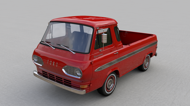 Econoline E100 Pickup - 1962 3D मॉडल .c4d .max .obj .3ds .fbx .stl .blend 