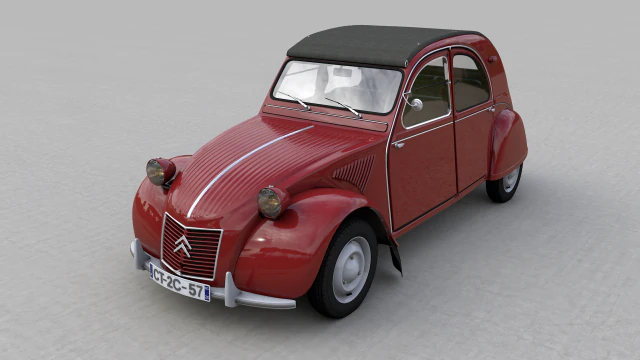 citroen 2cv az 1957 3D Model .c4d .max .obj .3ds .fbx .stl .blend 