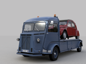 citroen hy truck 1950 and citroen 2cv 1957 Modelo 3D