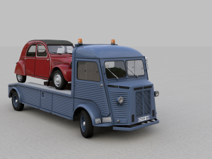citroen hy truck 1950 and citroen 2cv 1957 Modelo 3D