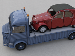 citroen hy truck 1950 and citroen 2cv 1957 Modelo 3D