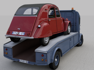 citroen hy truck 1950 and citroen 2cv 1957 Modelo 3D